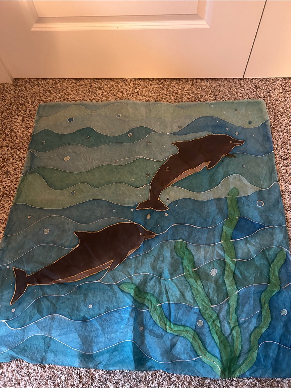 Handpainted Dolphin Wall Hanging, scarf, etc